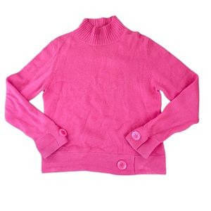 JUST CASHMERE By Forte High Neckline Pink Sweater Size L